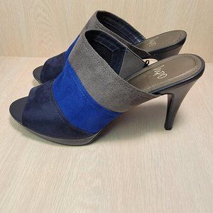 Multi Color Blue and Gray Suede Platform size 12 Women Shoes